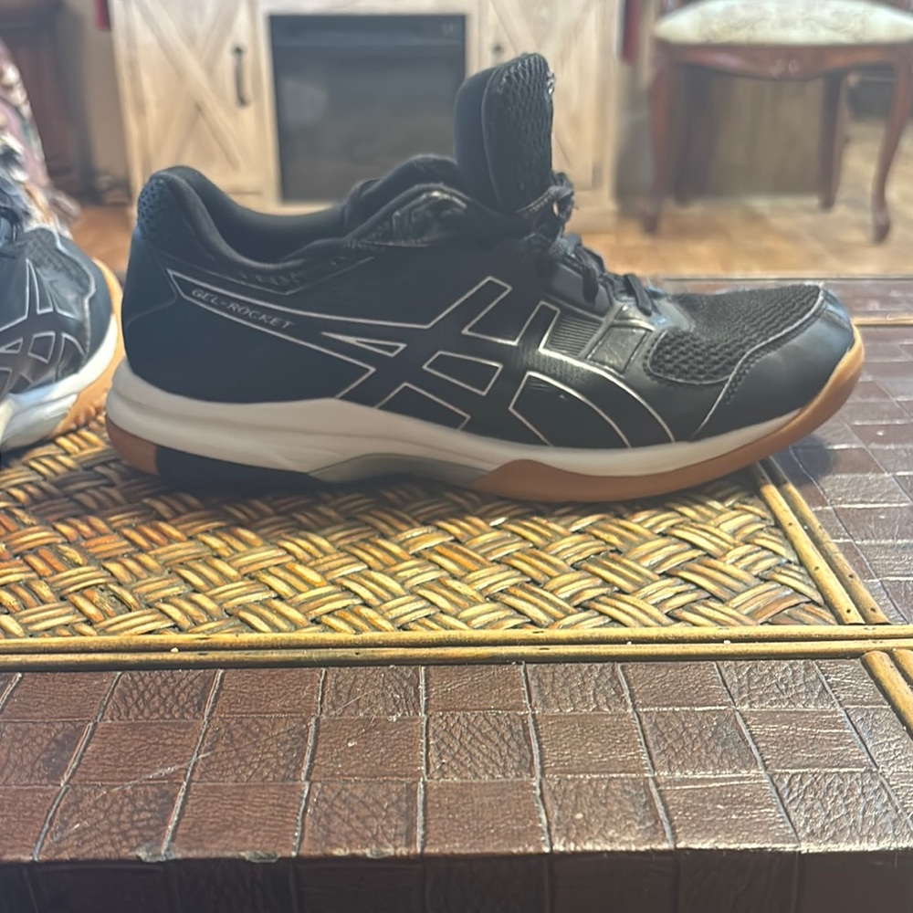Asics Black and White Athletic Shoes